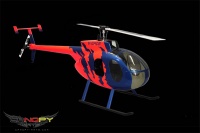 Hughes 500 D blau / neon rot
