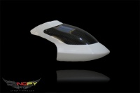 Haube Logo 10 Gfk wei&szlig; mit Carbon Scheibe