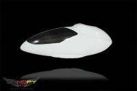 Haube Logo 10 3D Gfk wei&szlig; mit Carbon Scheibe