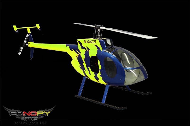 Hughes 500 E blau/neon-gelb